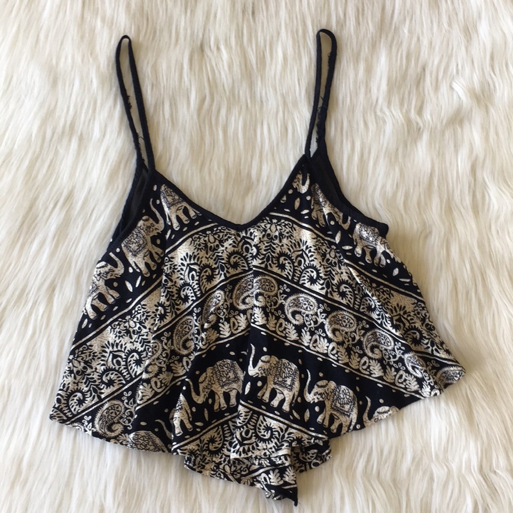 Elephant Cropped Tank Top